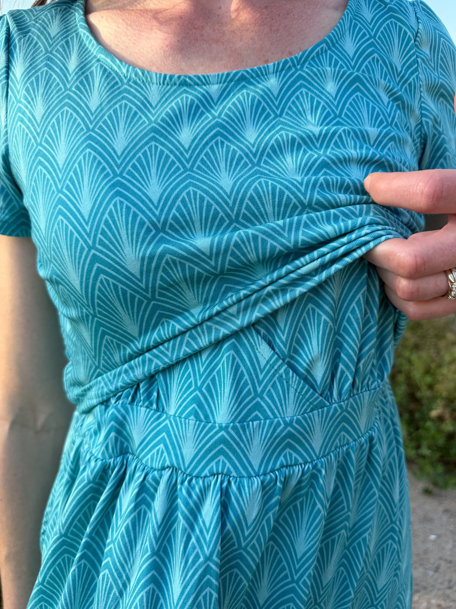 Haven Nursing Dress Shell discreet pull-up nursing access